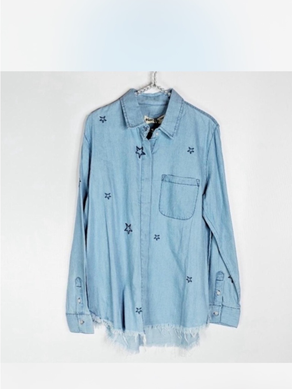 Pistola Anthropologie Chambray Star print denim shirt